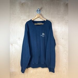 Shebandowan Lake Navy Crewneck Sweater with Loon Embroidery